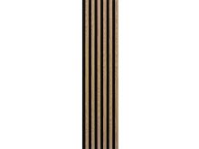 Akustický panel černý podklad / lamely dub světlý 270x30 cm Akustický panel černý podklad / lamely dub světlý 270x30 cm